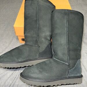 New UGG Black Suede Tall Boots